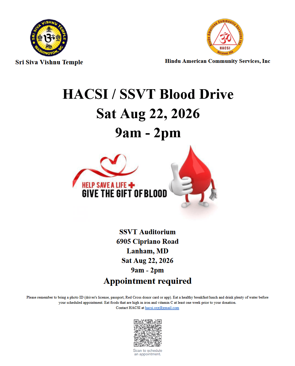 Blood drive flyer with smiling blood drop